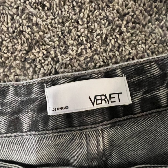 Vervet Gray Distressed Jean Shorts with Raw Hem - Picture 5 of 11